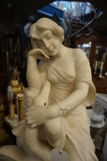 Alabaster statue signed  19th Century