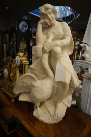 Alabaster statue signed