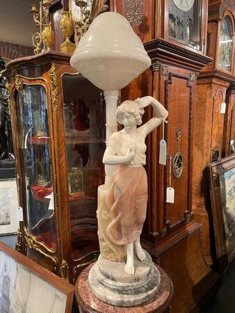 Alabaster table lamp, 103H cm 