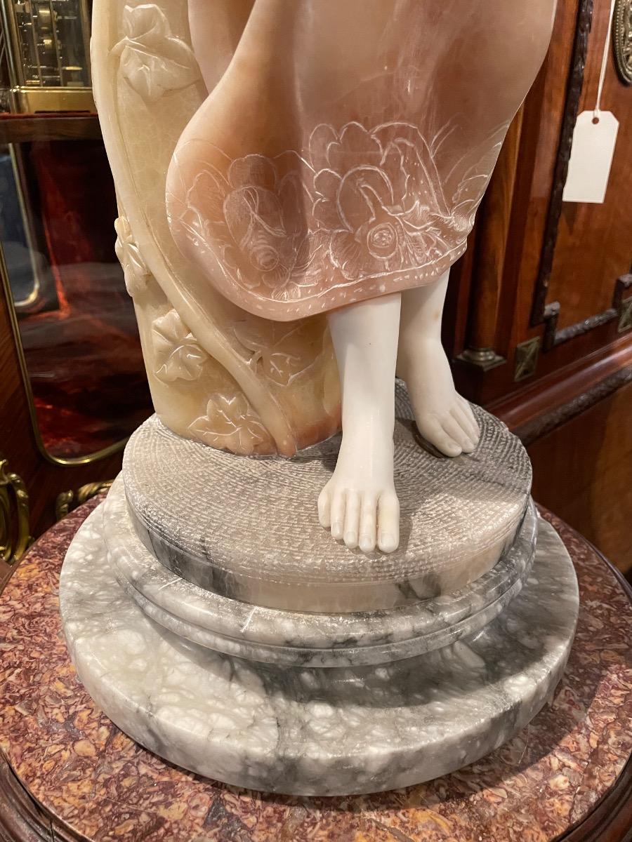 Alabaster table lamp, 103H cm 