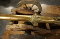 Antique bronze canon on carriage