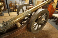 Antique bronze canon on carriage