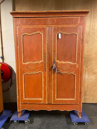Antique French painted armoire. 135x50x206H cm 