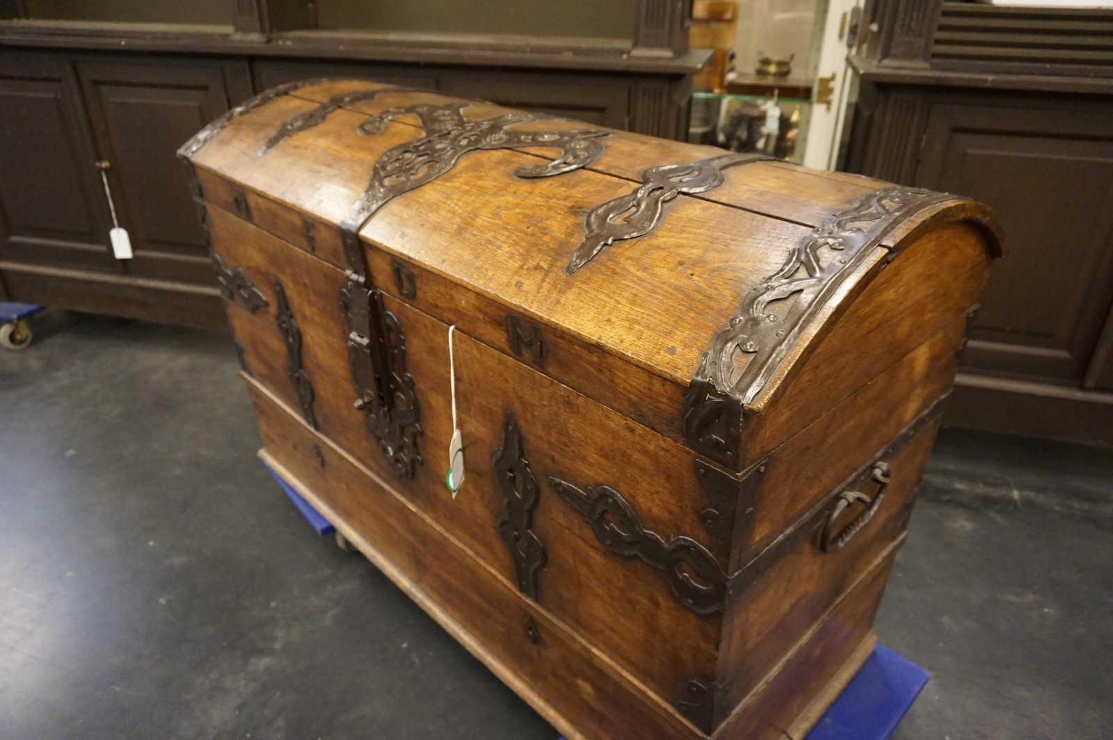 Antique Style Benderson Oak Wood Steamer Trunk from DutchCrafters