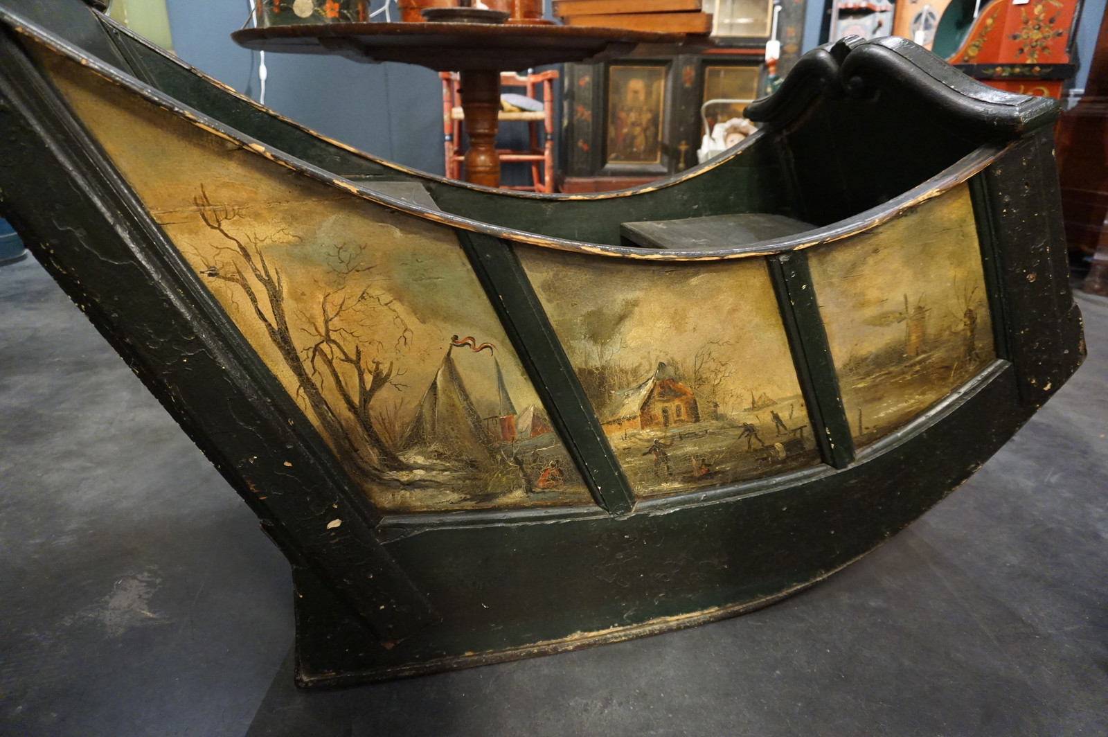 Antique painted sled