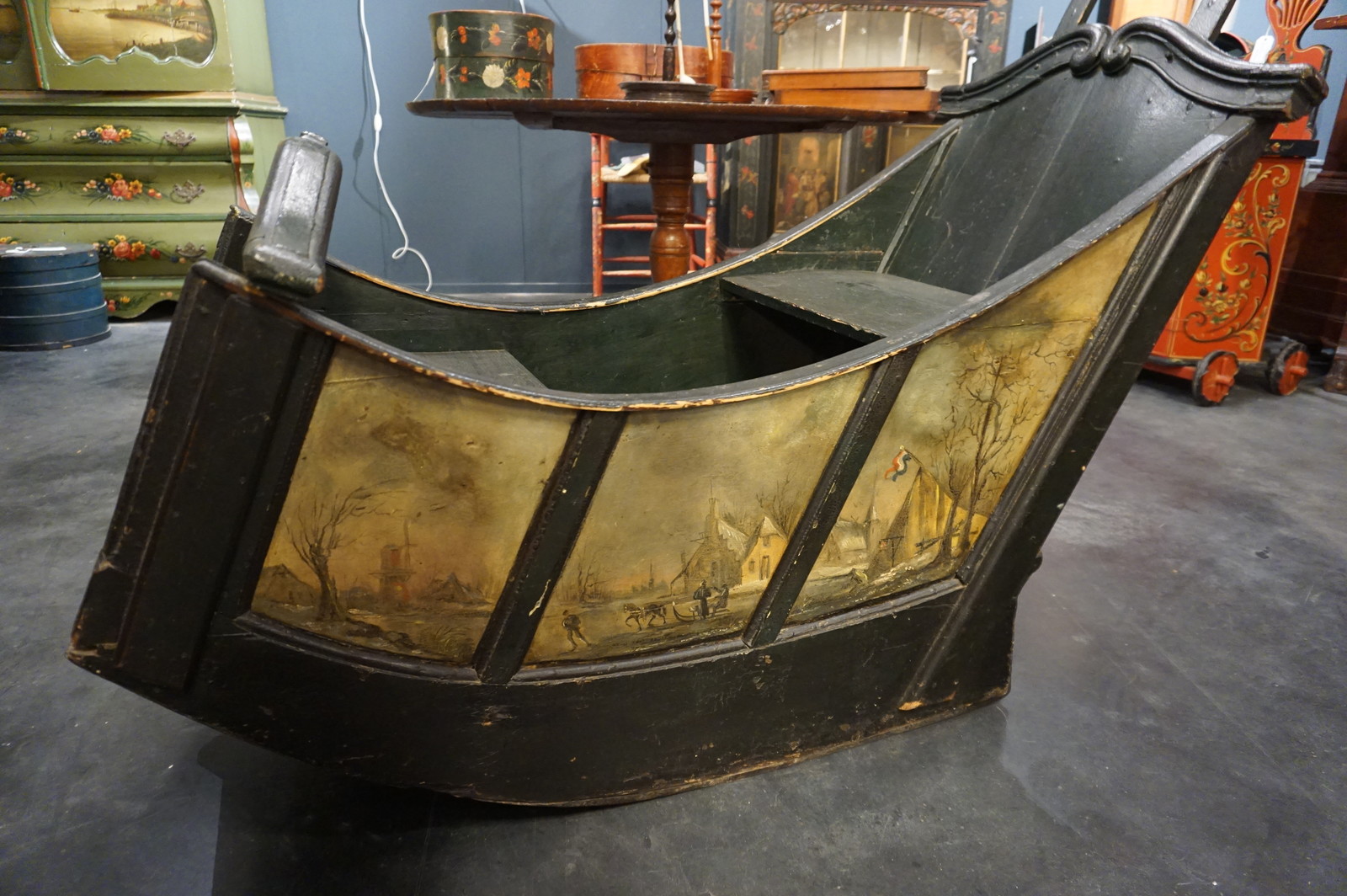 Antique painted sled