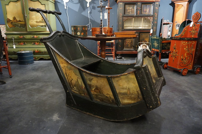 Antique painted sled
