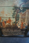 Antique painted wagon panel