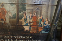 Antique painted wagon panel