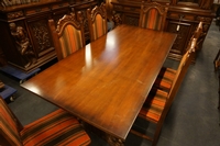 Baroque style diningroom set in walnut, Italy 2nd half 20th Century