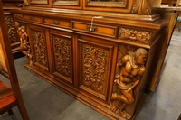 Baroque style diningroom set in walnut, Italy 2nd half 20th Century