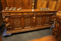 Baroque style diningroom set in walnut, Italy 2nd half 20th Century