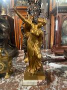 Beautiful Bronze gilded statue, signed H.. Levasseur. 35 cm tall