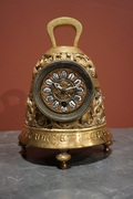 Bell shape clock in bronze around 1900