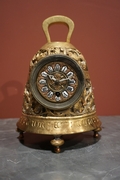 Bell shape clock in bronze around 1900