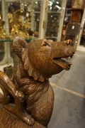 Black forest style Bear bench in wood, Germany 2nd half 19th C.