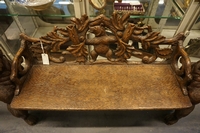 Black forest style Bear bench in wood, Germany 2nd half 19th C.