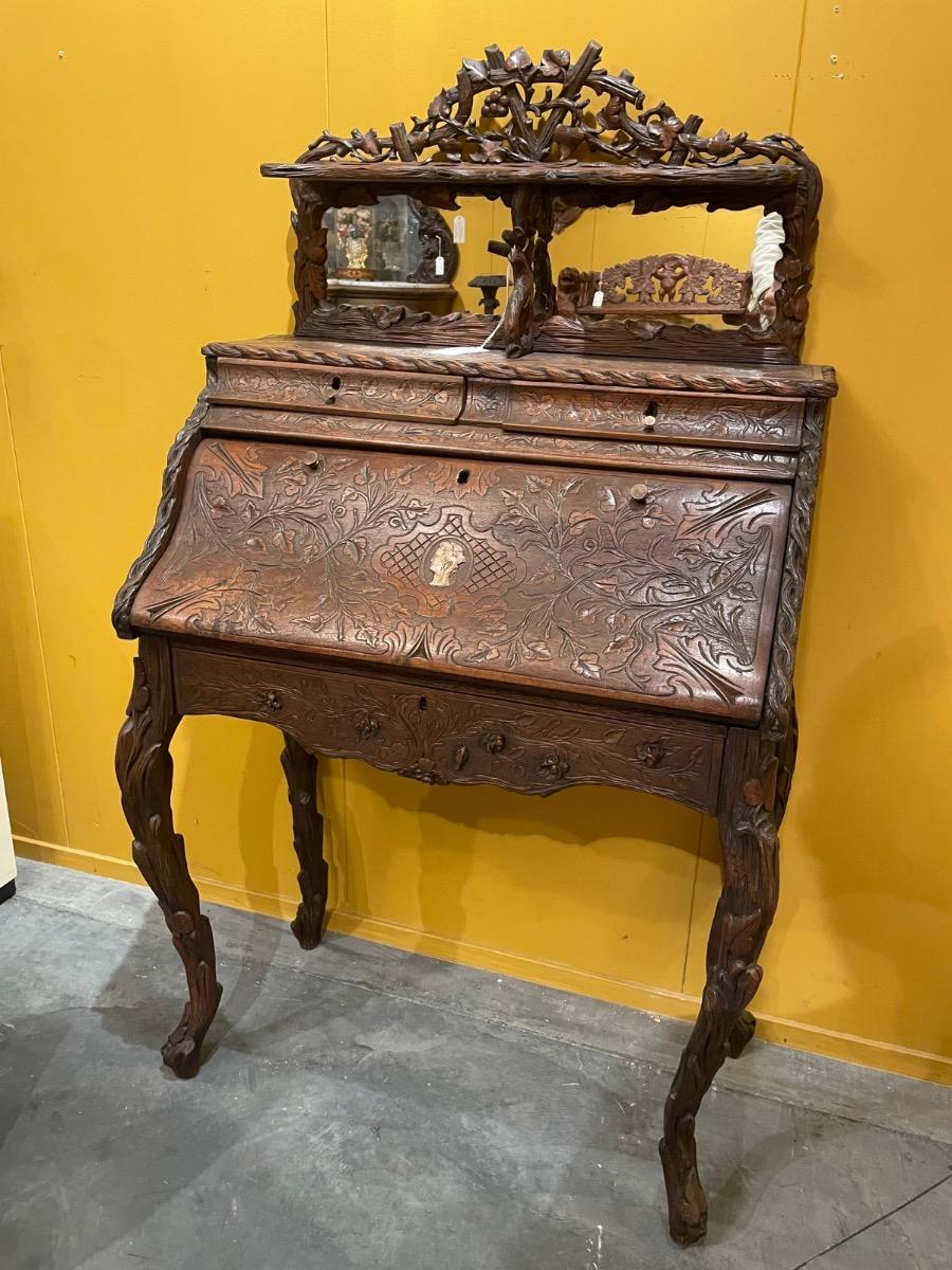 Black Forest style desk. 78x44x140H cm