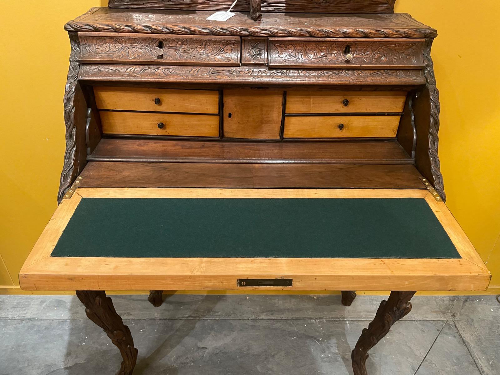 Black Forest style desk. 78x44x140H cm