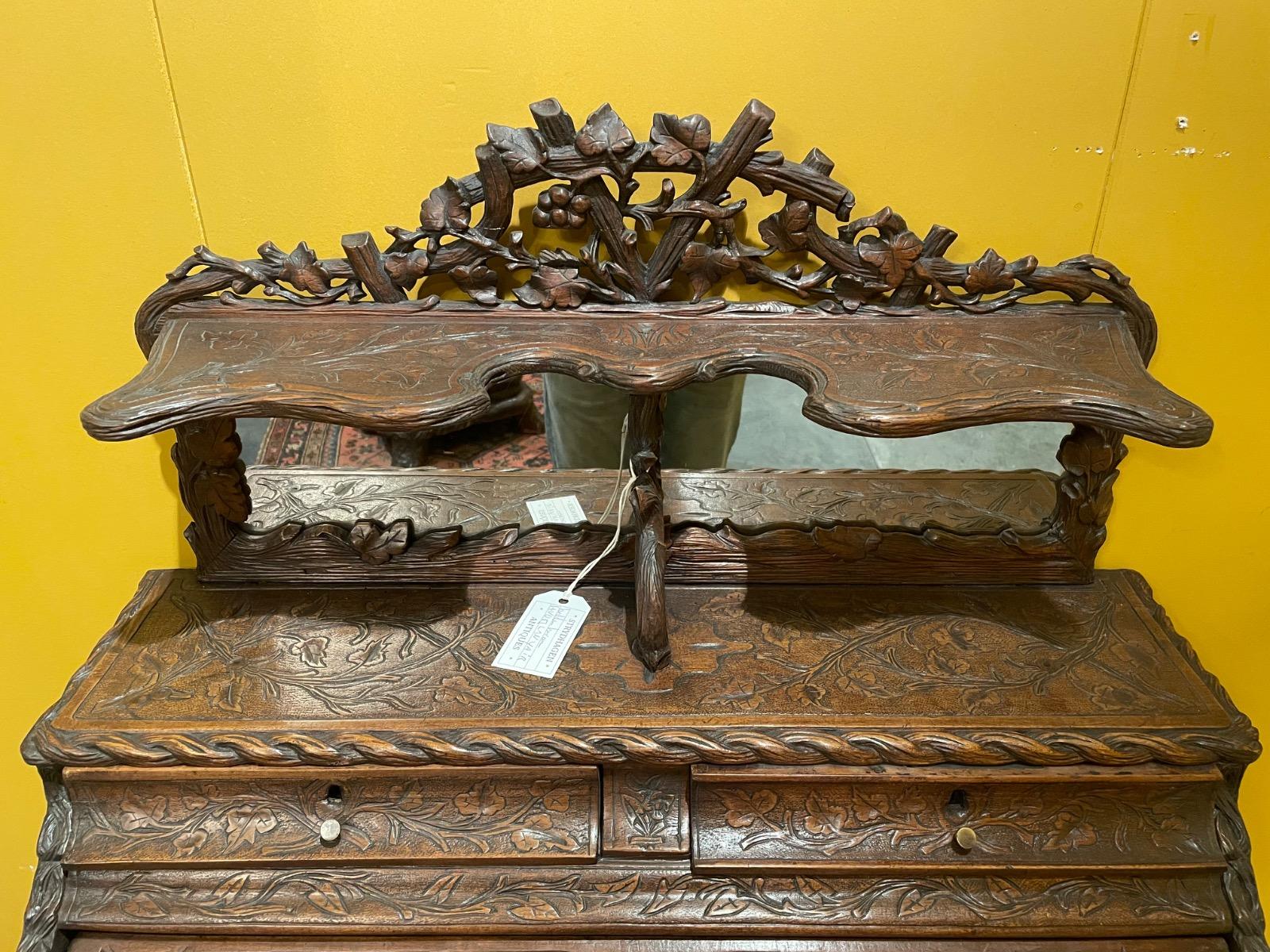 Black Forest style desk. 78x44x140H cm