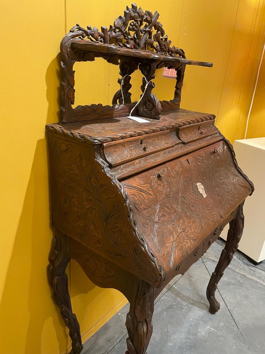Black Forest style desk. 78x44x140H cm
