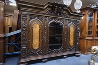 Bookcase in oak and walnut, German early 20th Century