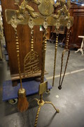 Brass fireplace tool set Around 1900