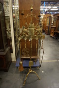 Brass fireplace tool set Around 1900
