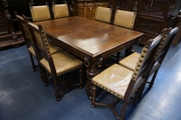 Breugels style Diningroom set in oak, France 19th century