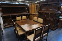 Breugels style Diningroom set in oak, France 19th century