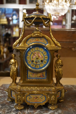 Bronze clock with Sevres porcelain