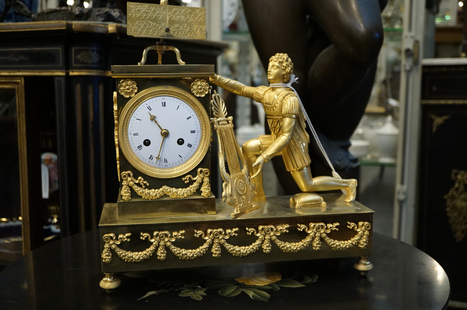 Bronze gilded Empire clock