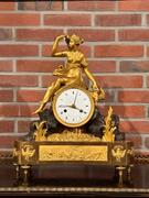 Bronze Gilded Empire Pendule Clock of Diana signed Mugnier Horloger de l’empereur et Roi”, 11x40x48h cm