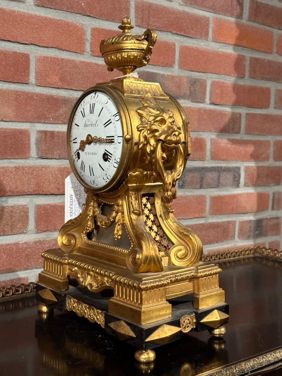 Bronze Gilded Louis XVI Pendule by Hardel, 29x17x45h cm