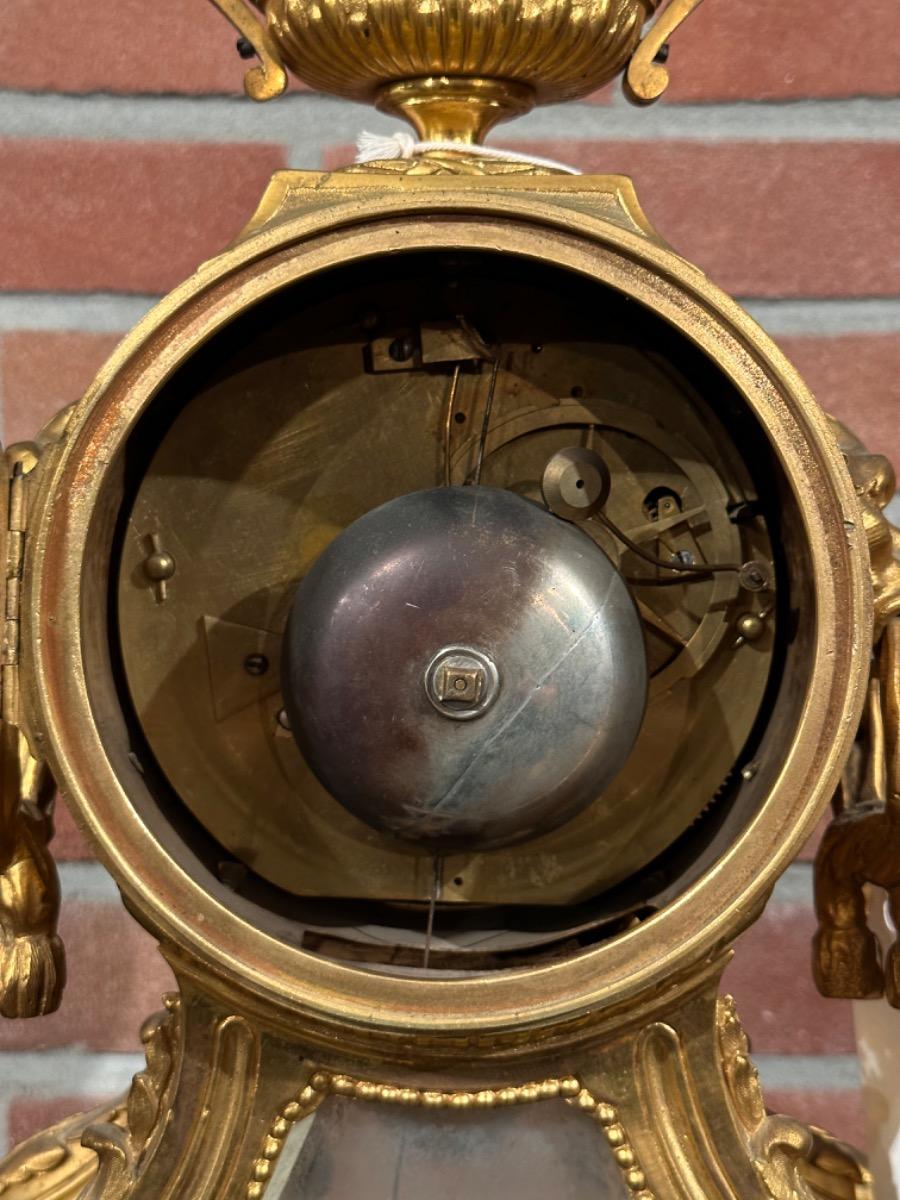 Bronze Gilded Louis XVI Pendule by Hardel, 29x17x45h cm