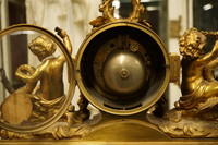 Bronze gilded Napoleon III mantle clock 19th Century