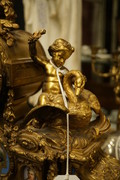 Bronze gilded Napoleon III mantle clock 19th Century