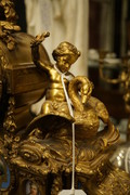 Bronze gilded Napoleon III mantle clock 19th Century