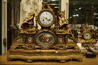 Bronze gilded Napoleon III mantle clock 19th Century