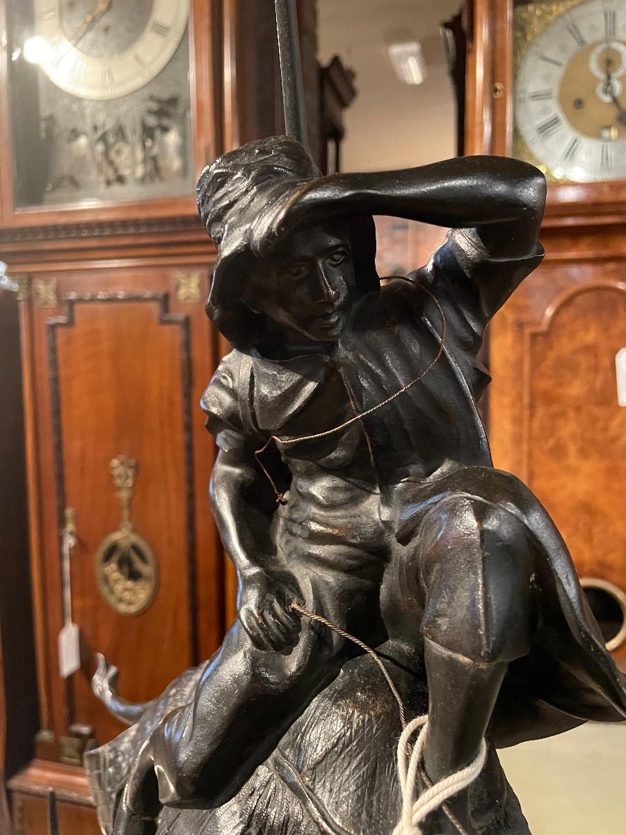 Bronze hunter on dromedary signed by Antonio Amorgasti, dated 1928