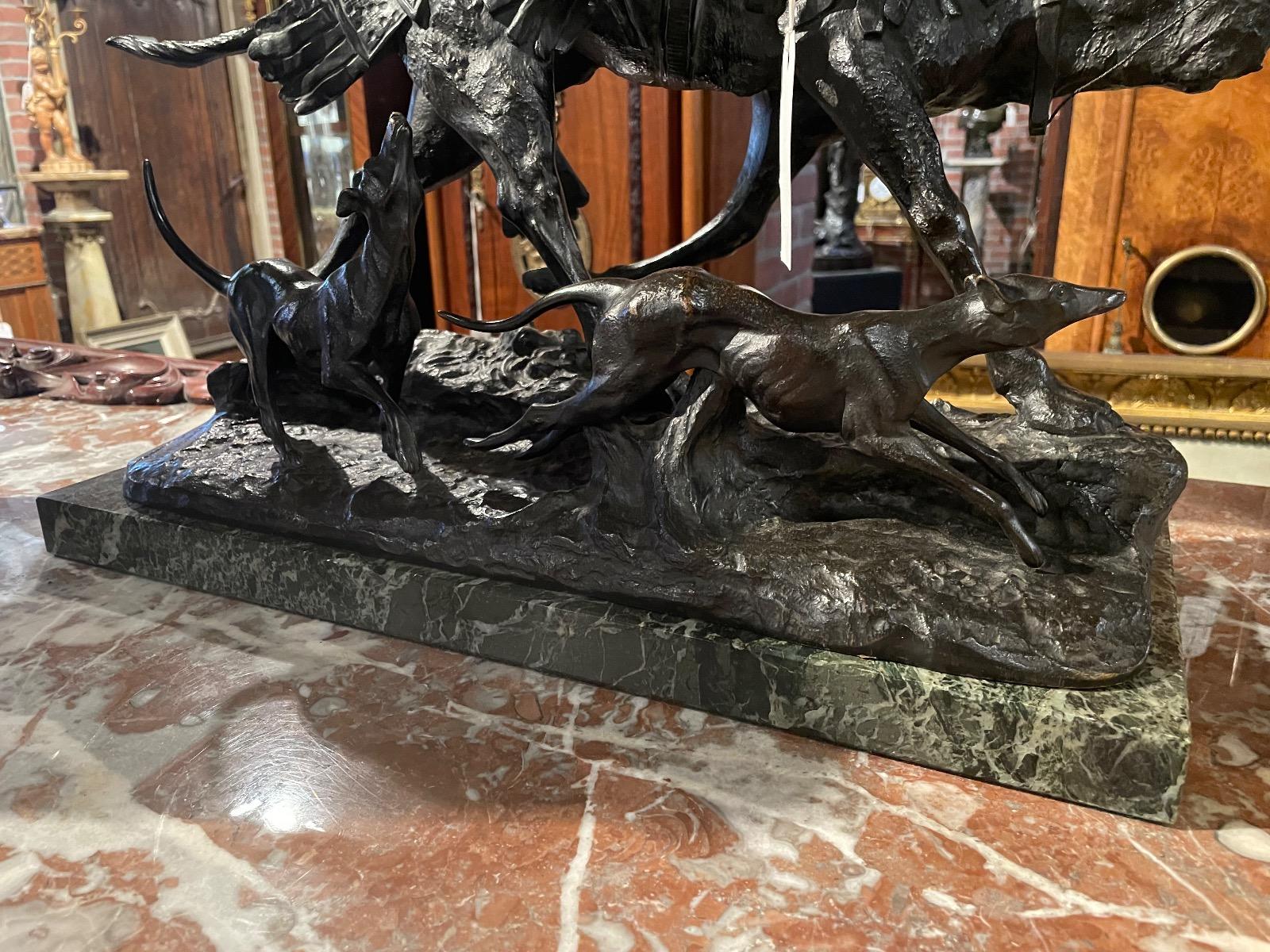 Bronze hunter on dromedary signed by Antonio Amorgasti, dated 1928