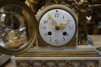 Bronze marble clockset  19th Century