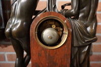 Bronze marble Empire clock Amor and Psyche Early 19th Century