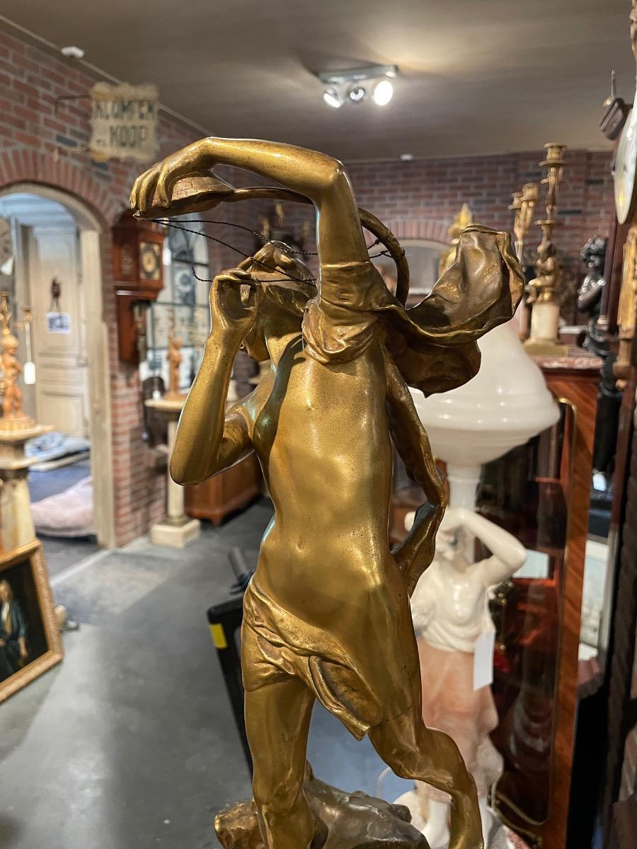 Bronze sculpture “Cerberus” by H. Peinte, 54H cm 