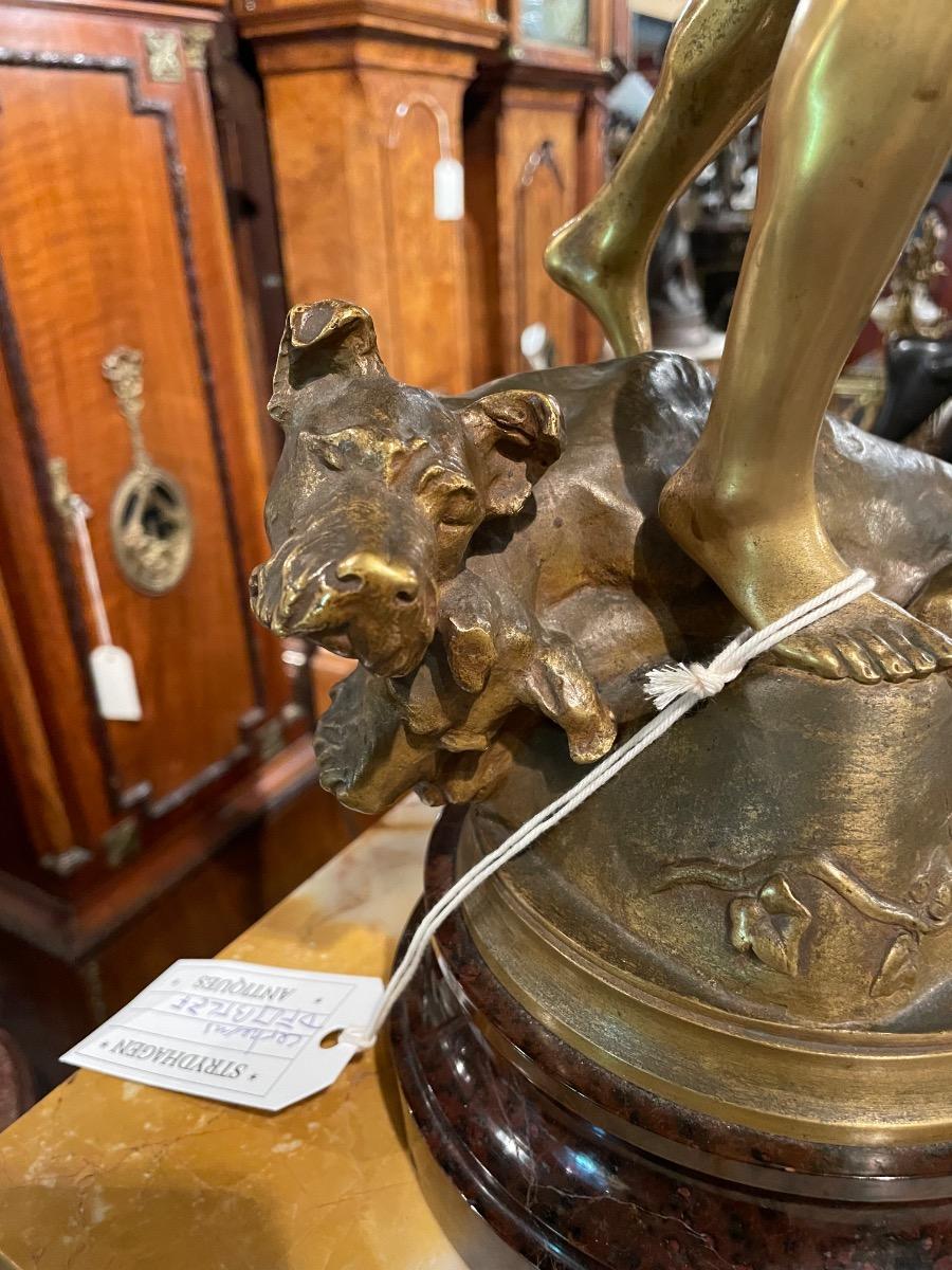 Bronze sculpture “Cerberus” by H. Peinte, 54H cm 