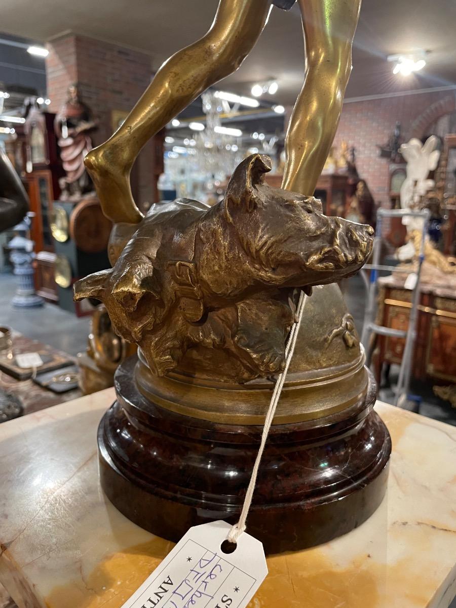 Bronze sculpture “Cerberus” by H. Peinte, 54H cm 