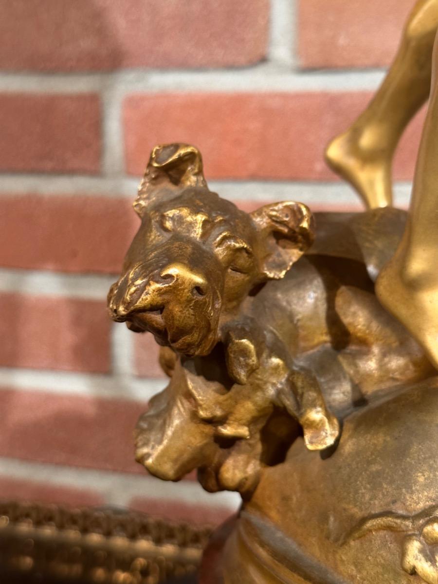 Bronze Sculpture “Cerberus” By H. Peinte, 54h cm