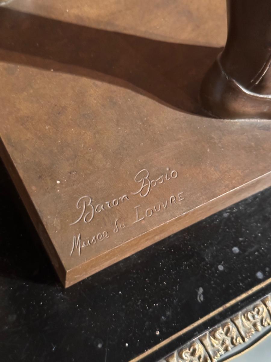 Bronze Sculpture of Young Henri IV of France Signed by Baron Bosio, 21x32x68h cm