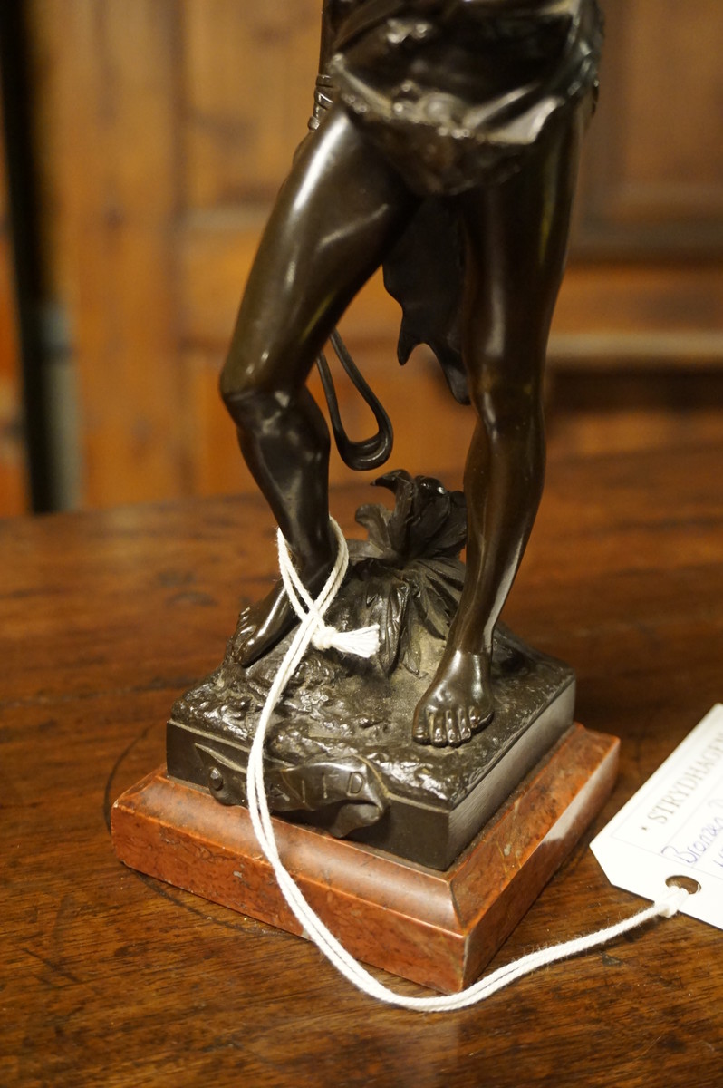 Bronze statue of David, signed A. Gaudez