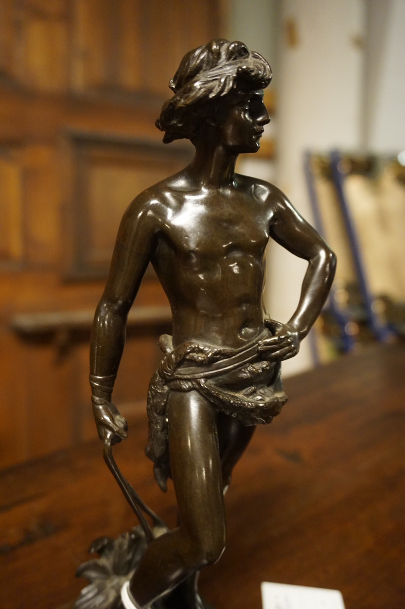 Bronze statue of David, signed A. Gaudez